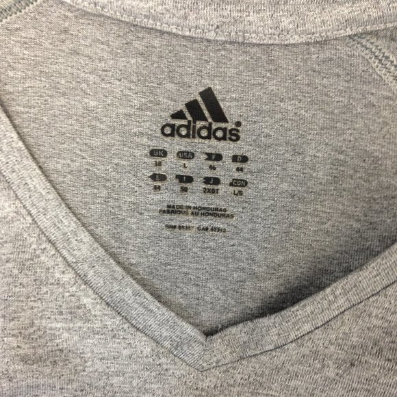 Adidas Activewear Top Women's Large Fitted Gray - Picture 2 of 8